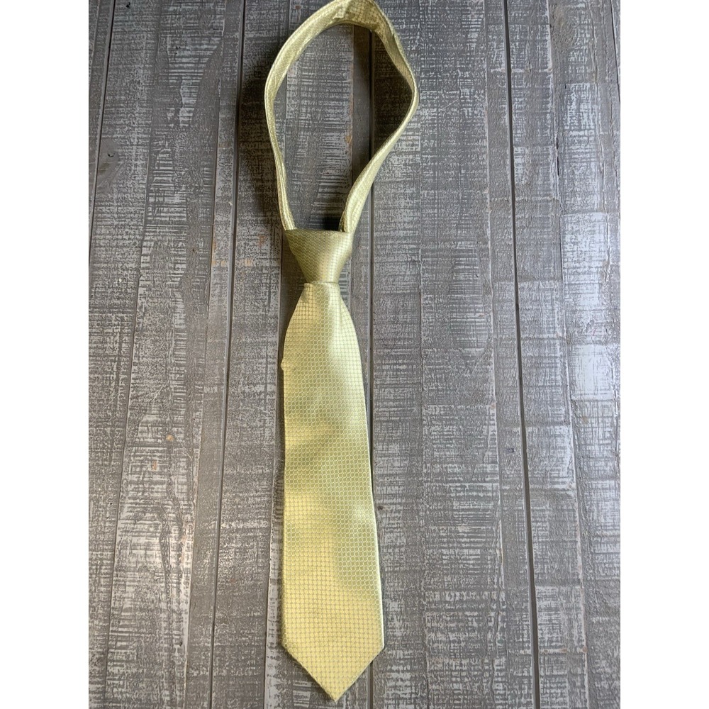 Haines & Bonner of London 3.25"‎ Silk Tie Necktie Geometric Yellow Luxury
